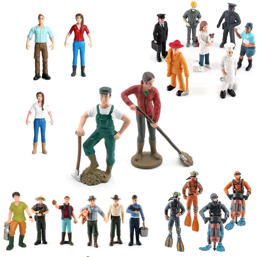 Model Kit Judge - Фигурки профессий: фермер, дайвер, шеф-повар, юрист,