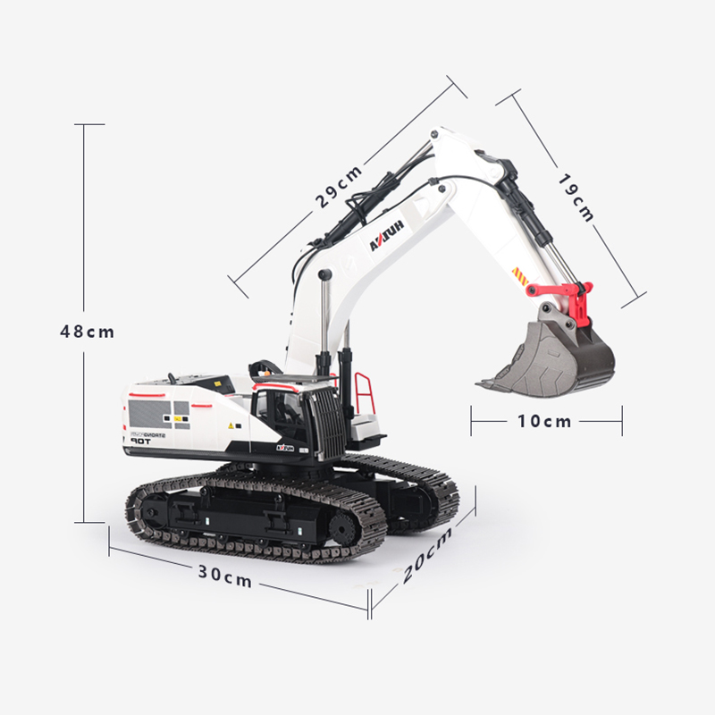 Model Kit Excavator - Радиоуправляемый экскаватор 1/14 HUINA, металлический грузовик,