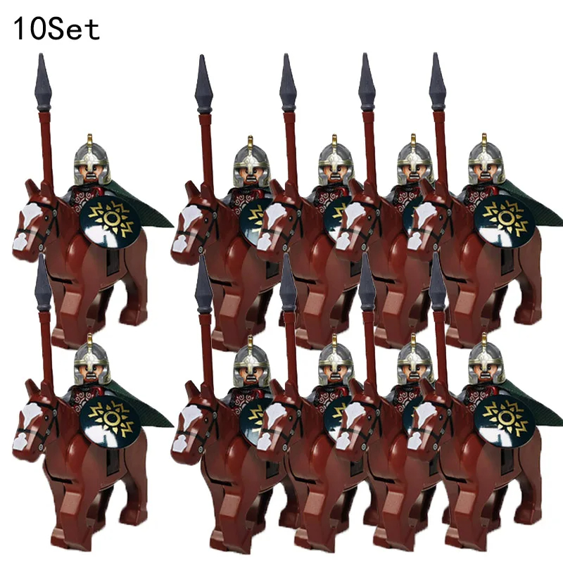 Model Kit Horse - 10 наборов средневековых рыцарей, фигурки темных